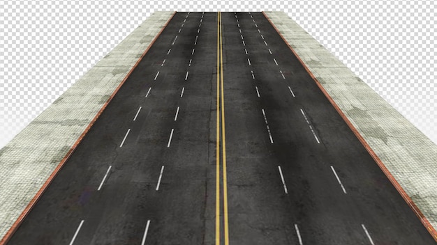 PSD road view on transparent background