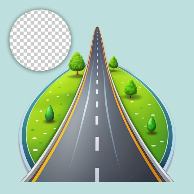 Road way location template on transparent background