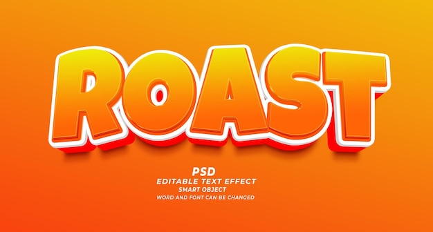 PSD roast 3d editable text effect psd photoshop template