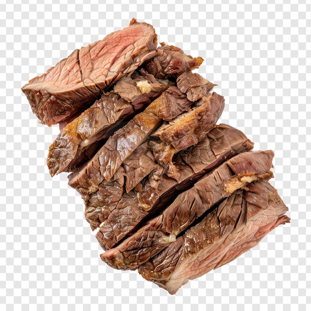 PSD roast beef front view full length on transparency background psd