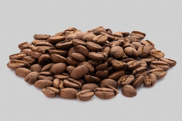 Roasted coffee beans isolated on an alpha background