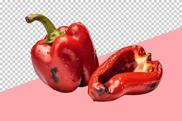 Roasted red peppers. isolated object, transparent background