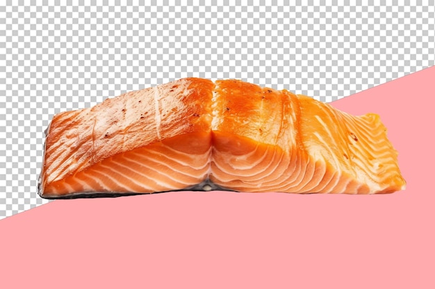 Roasted salmon. isolated object, transparent background