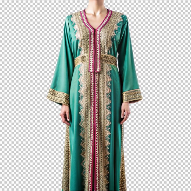 PSD robe kaftan morocco takchita moroccans dress fashion isolated on transparent background