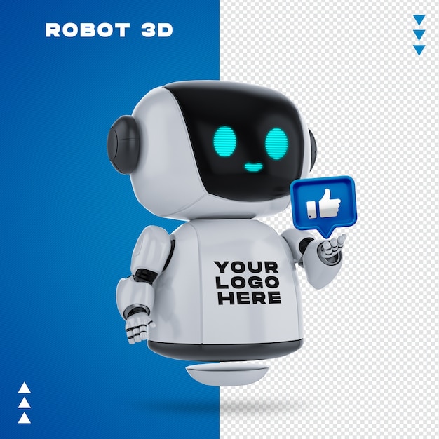 Robot 3d Mockup in 3D Rendering Isolated