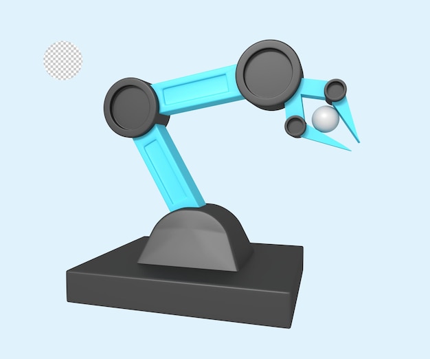 Robot machine working of 3d icon