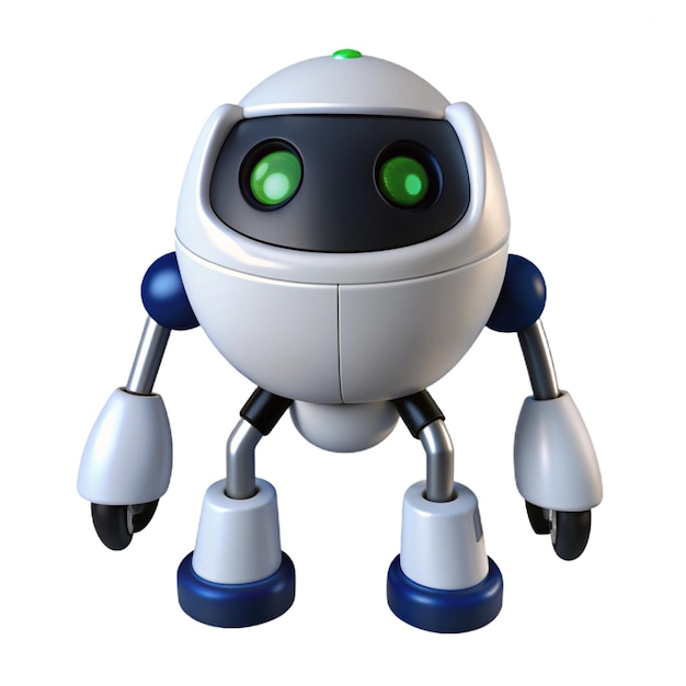 a robot that has green eyes and the blue eyes