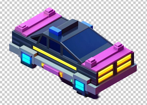 robot toys car of voxel art