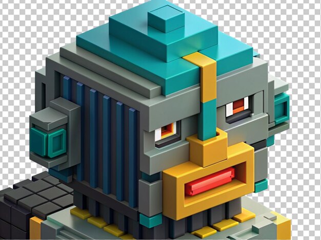 robot toys of voxel art png