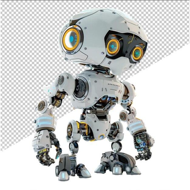 a robot with a yellow face and the words robot on the bottom