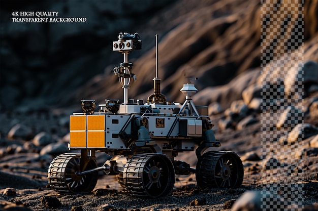 PSD robotic explorers sent to the martian surface to on transparent background