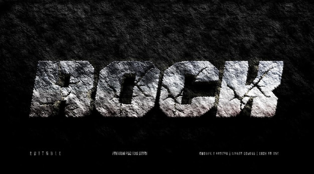 Rock editable premium psd text effect