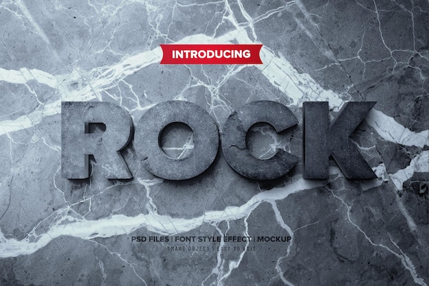 Rock premium 3d text effect