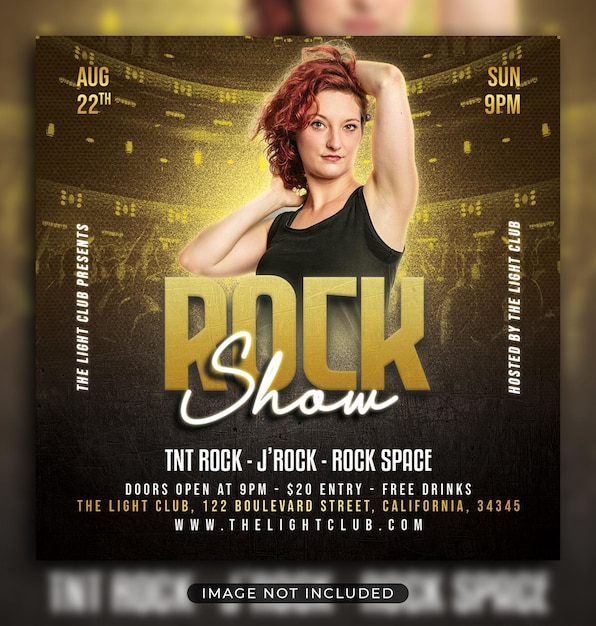 Rock show flyer social media post and web banner