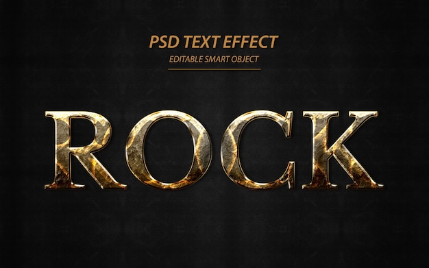 Rock text effect design template