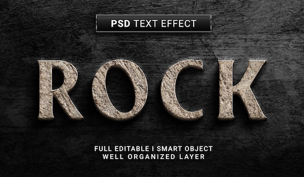 PSD rock text effect