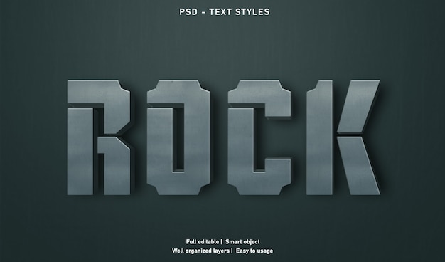 Rock text effects style template