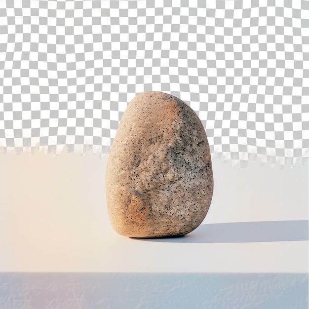 PSD a rock with a stone on it is in front of a checkered background