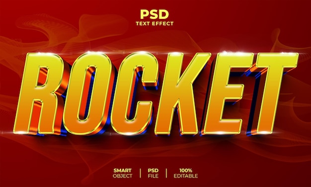 Rocket 3D editable text effect