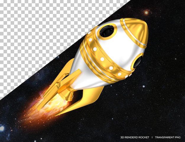 Rocket 3d icon 3d space rocket with flare