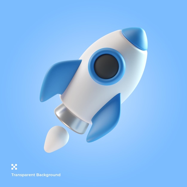 Rocket 3d icon illustration