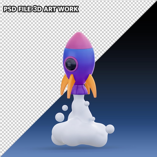 rocket 3d icon