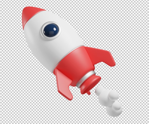 rocket 3d illustration design rendering isolated