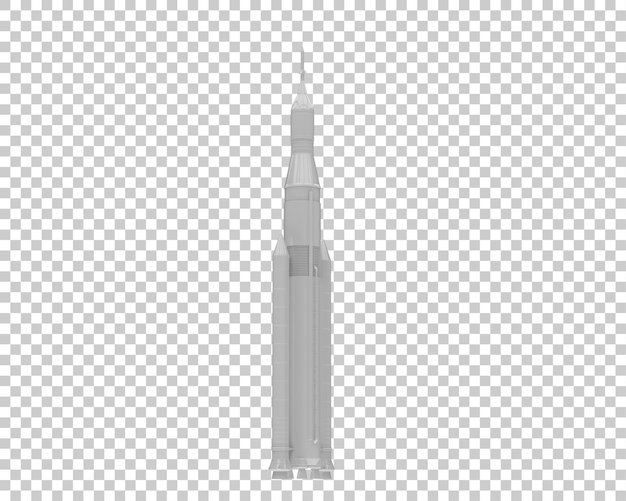 Rocket on transparent background 3d rendering illustration