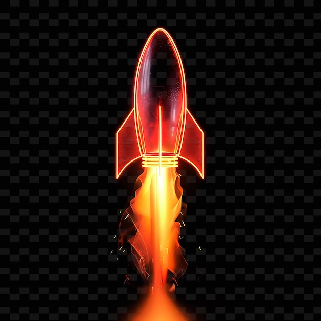 PSD a rocket with a flame on the bottom