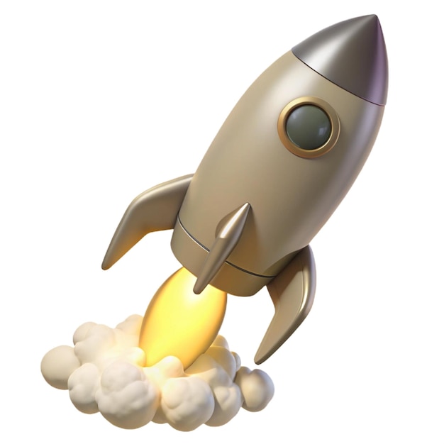 a rocket with a rocket that says rocket on the bottom