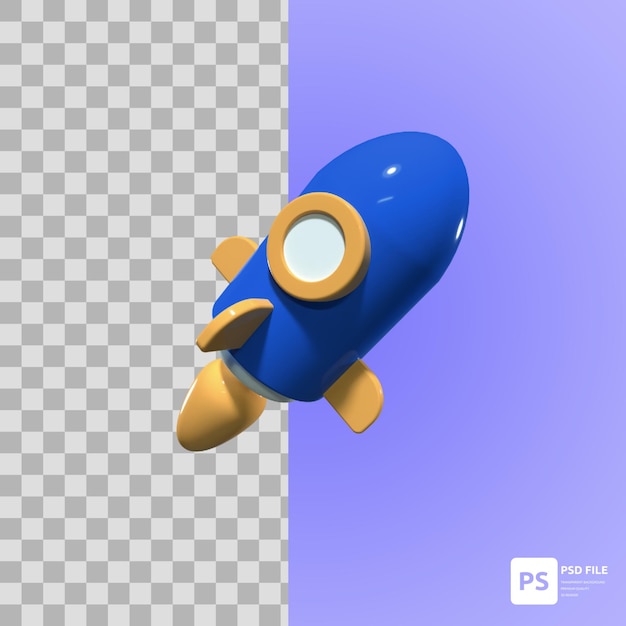 Rocketship In 3D Illustration Design Assets for Business SEO Startup finance and other