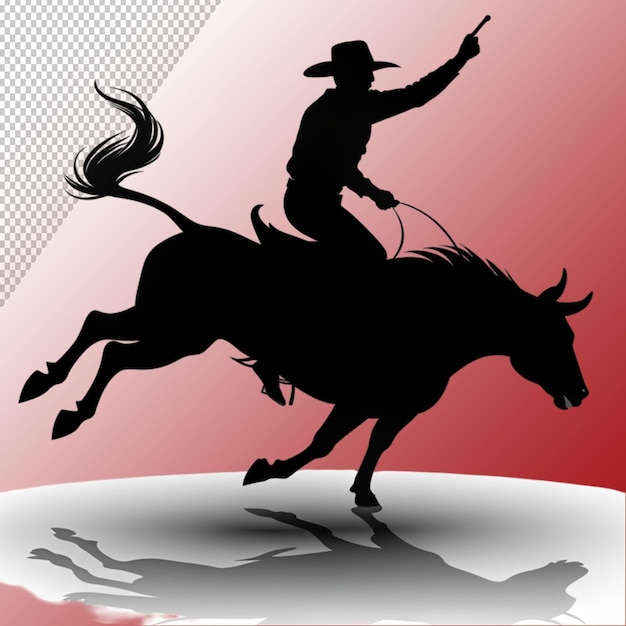 PSD rodeo silhouette isolated on transparent background