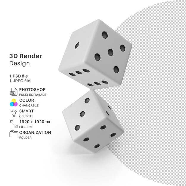 Role Playing Game Dice 3D Modeling PSD File Realistic Dice