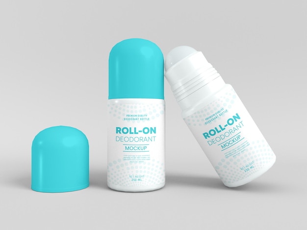 Roll On Deodorant Bottles Mockup