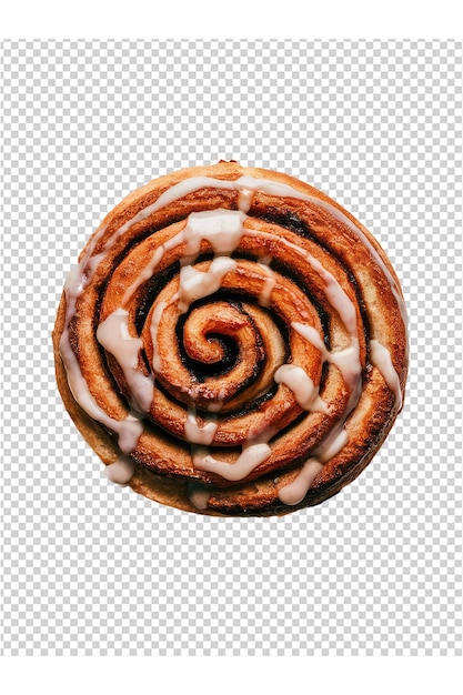 PSD a roll of donuts with icing and a white swirl