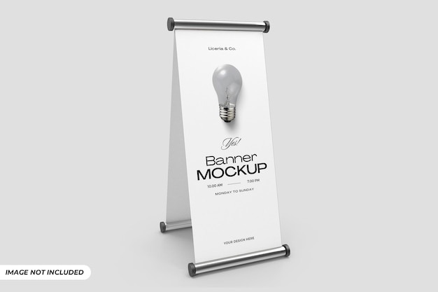 PSD roll up banner mockup editable psd template