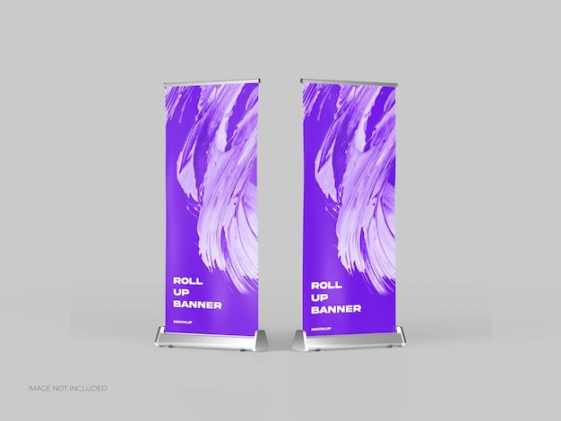 Roll Up Banners Direction Facing Out Mockup