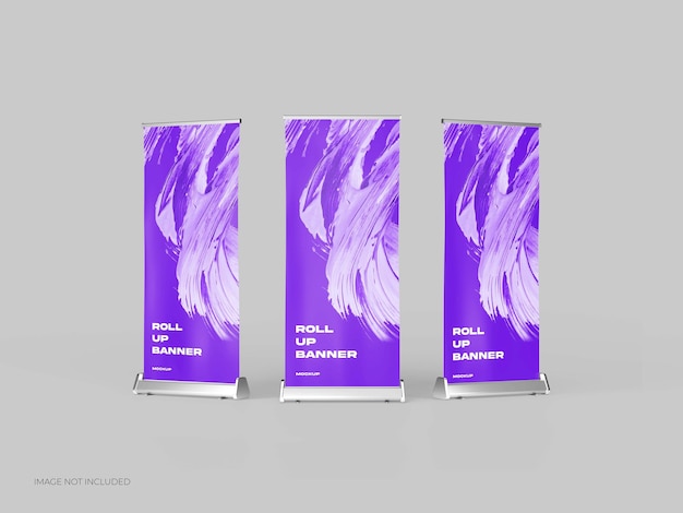 Roll Up Banners Direction Facing Out Mockup