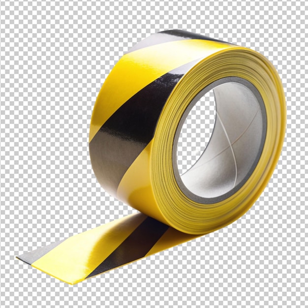 a roll of yellow and black striped transparent background