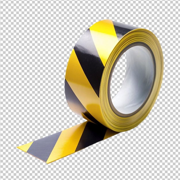 a roll of yellow and black striped transparent background