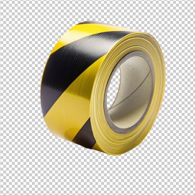 a roll of yellow and black striped transparent background