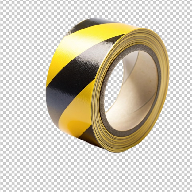 PSD a roll of yellow and black striped transparent background