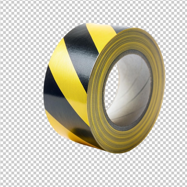 a roll of yellow and black striped transparent background