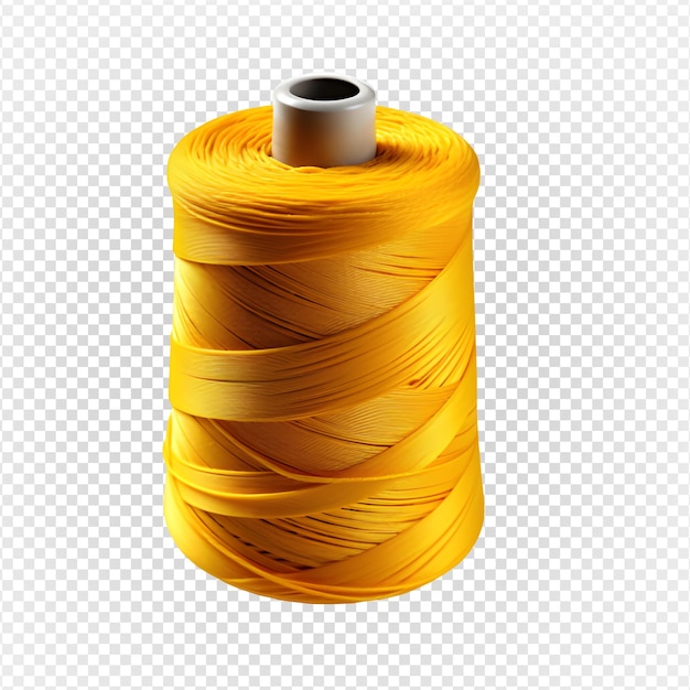 roll of yellow sewing thread isolated on transparent background generative ai