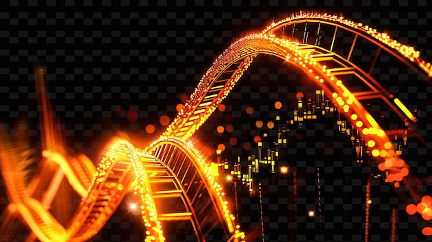 a roller coaster with bright lights on the bottom