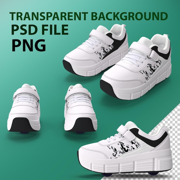 Roller Shoes White PNG