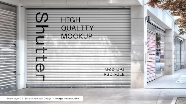 Roller shutter store branding mockup