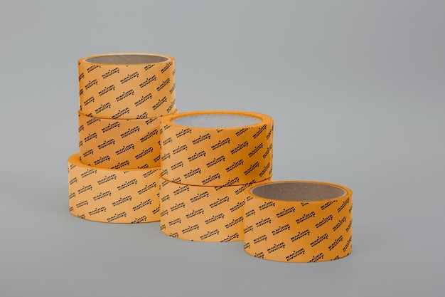 Rolls of regular adhesive tape mock-up