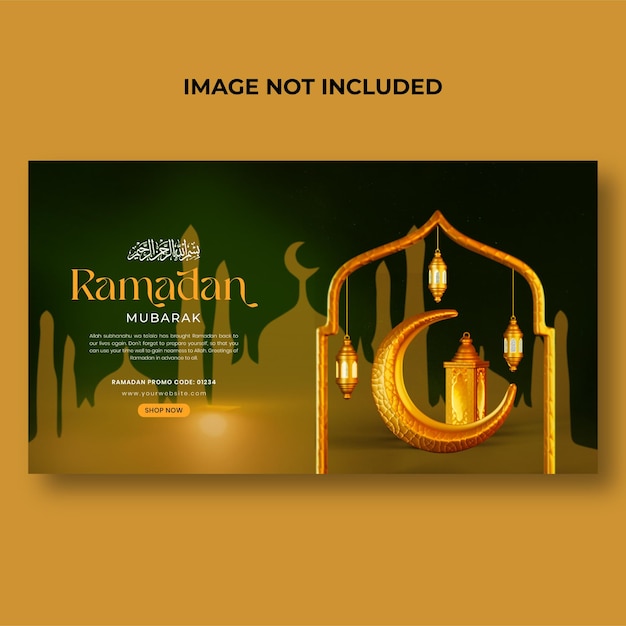 Romadan mubarak arabic calligraphy poster design Template