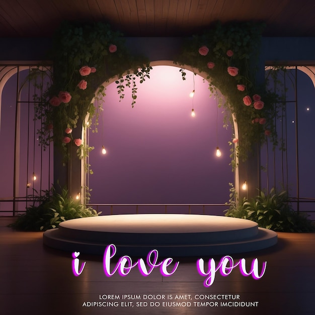 Romantic love background template